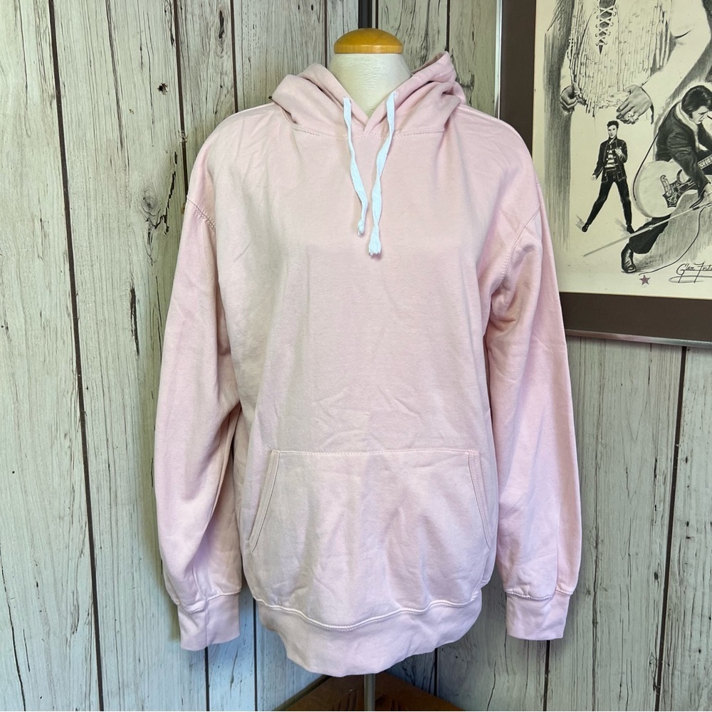 Women's Large Fleece Factory Pink Hoodie - Picture 2 of 8
